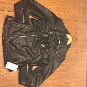 Black leather jacket